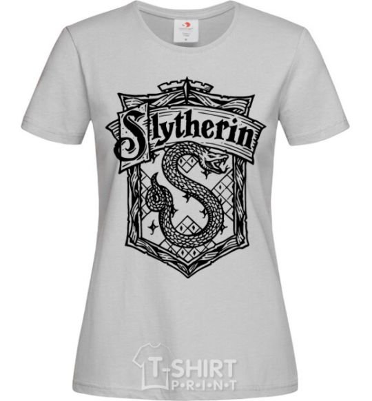 Women's T-shirt Slytherin logo grey фото