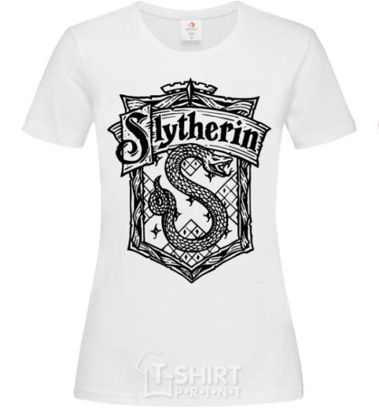 Women's T-shirt Slytherin logo White фото
