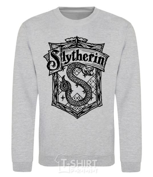 Свитшот Slytherin logo Серый меланж фото