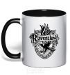 Mug with a colored handle Ravenclaw logo black фото