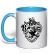 Mug with a colored handle Ravenclaw logo sky-blue фото