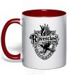 Mug with a colored handle Ravenclaw logo red фото