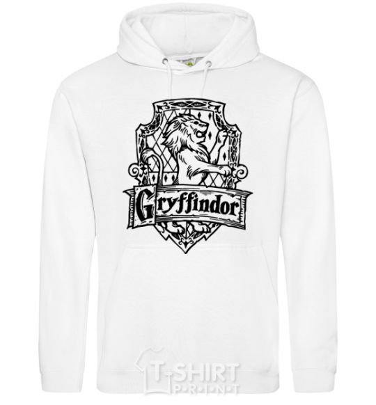 Men`s hoodie Gryffindor logo White фото