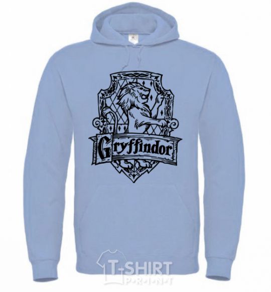 Men`s hoodie Gryffindor logo sky-blue фото
