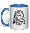 Mug with a colored handle Gryffindor logo royal-blue фото