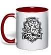 Mug with a colored handle Gryffindor logo red фото
