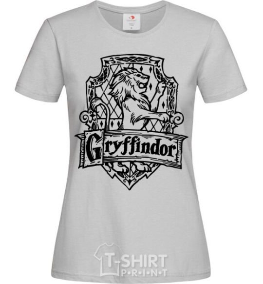 Women's T-shirt Gryffindor logo grey фото