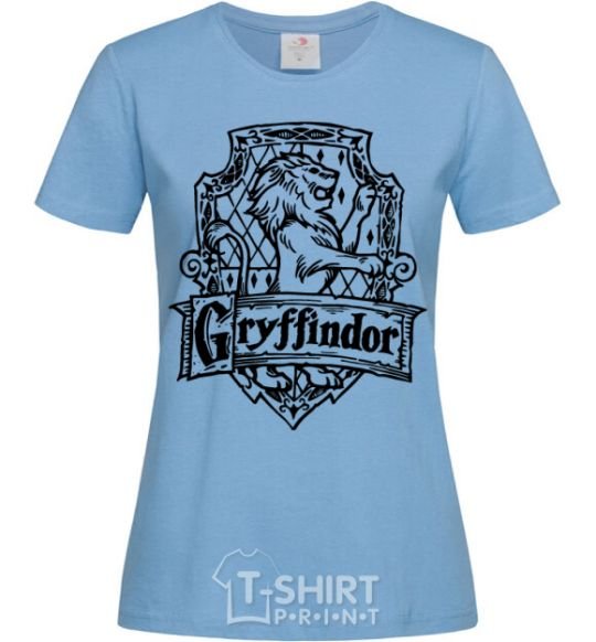 Women's T-shirt Gryffindor logo sky-blue фото