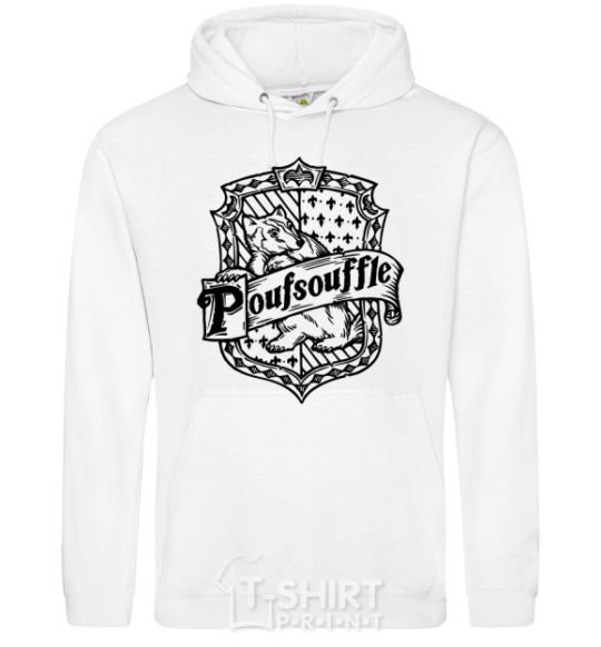 Men`s hoodie Poufsouffle logo White фото