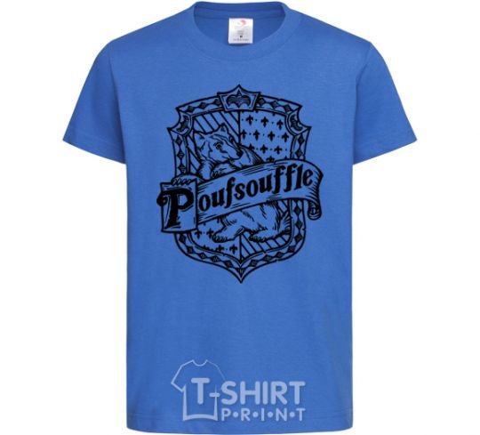 Kids T-shirt Poufsouffle logo royal-blue фото