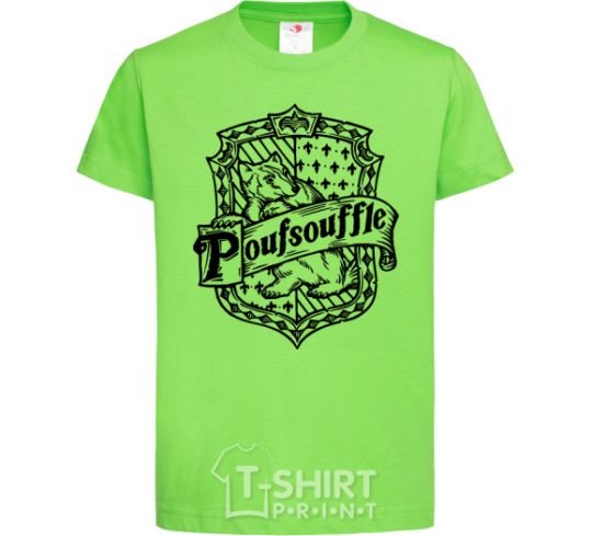 Kids T-shirt Poufsouffle logo orchid-green фото