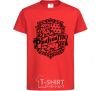 Kids T-shirt Poufsouffle logo red фото