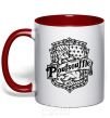 Mug with a colored handle Poufsouffle logo red фото