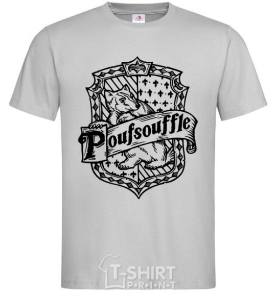 Men's T-Shirt Poufsouffle logo grey фото