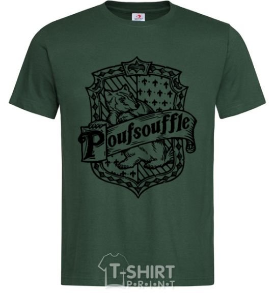 Men's T-Shirt Poufsouffle logo bottle-green фото