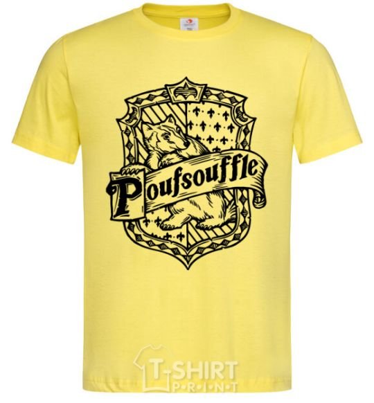 Men's T-Shirt Poufsouffle logo cornsilk фото