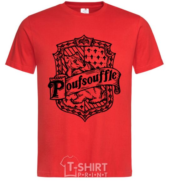 Men's T-Shirt Poufsouffle logo red фото