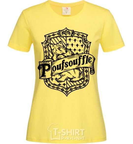 Women's T-shirt Poufsouffle logo cornsilk фото