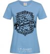 Women's T-shirt Poufsouffle logo sky-blue фото