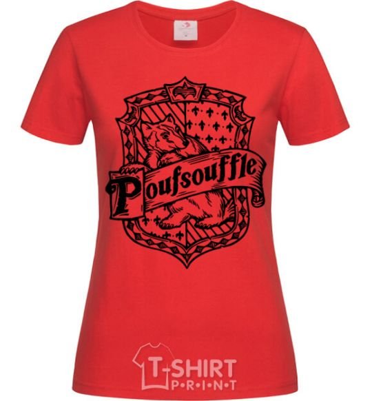 Women's T-shirt Poufsouffle logo red фото