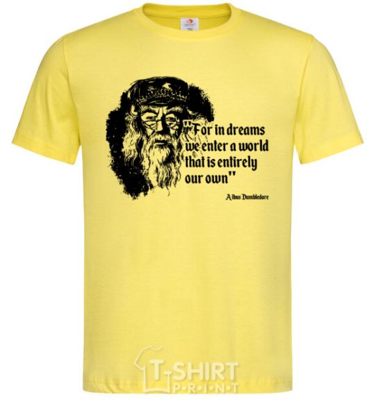 Men's T-Shirt For in dreams we enter a world... cornsilk фото