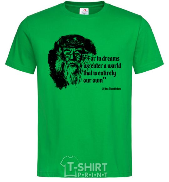Мужская футболка For in dreams we enter a world... Зеленый фото