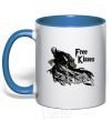 Mug with a colored handle Free Kisses dementor royal-blue фото
