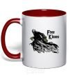 Mug with a colored handle Free Kisses dementor red фото