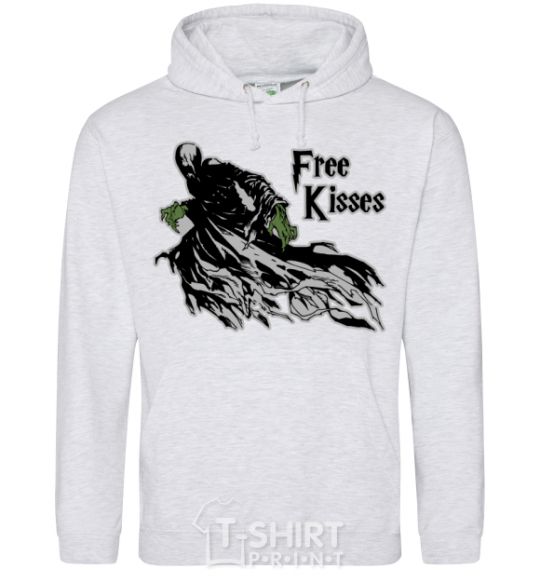 Men`s hoodie Free Kisses dementor sport-grey фото