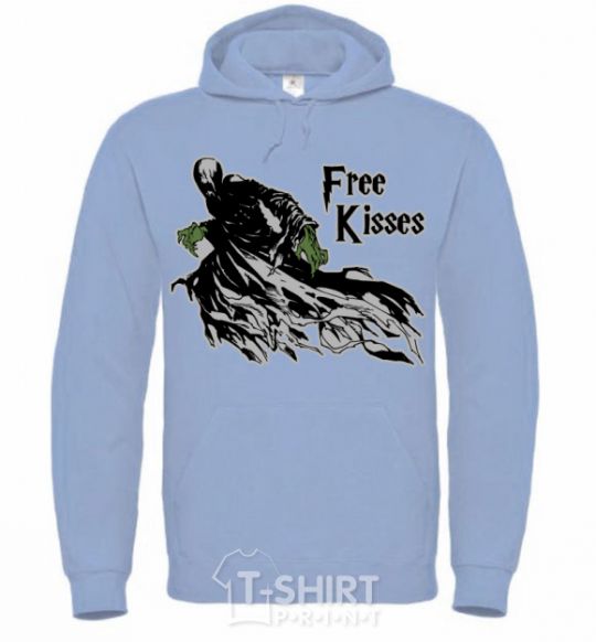 Men`s hoodie Free Kisses dementor sky-blue фото