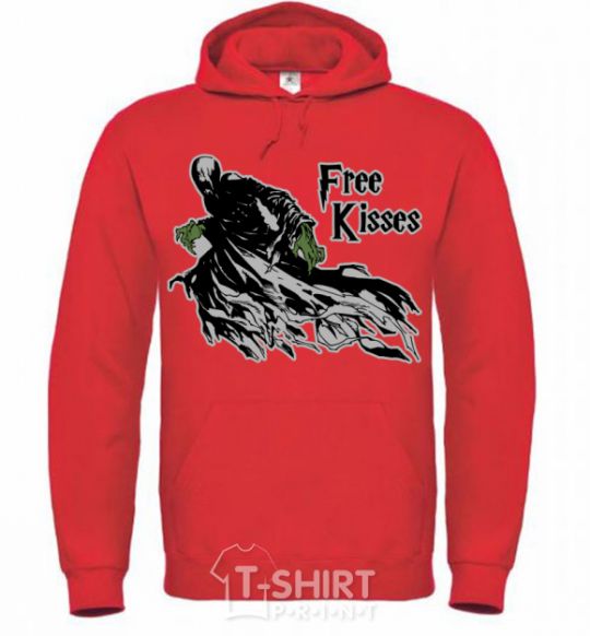 Men`s hoodie Free Kisses dementor bright-red фото