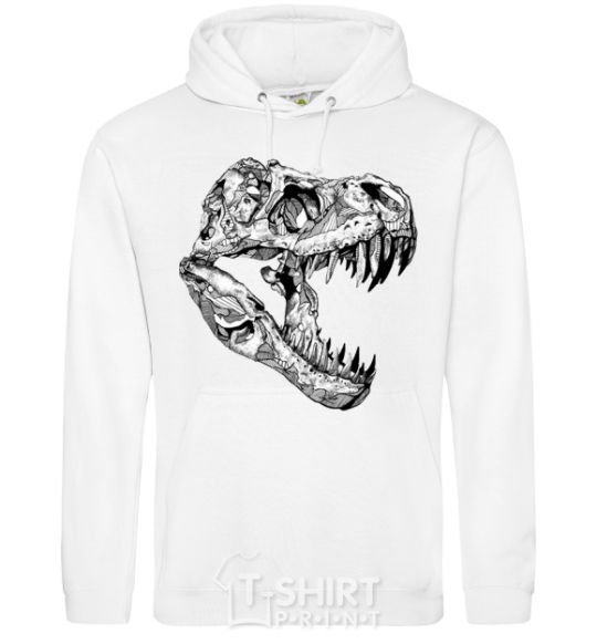 Men`s hoodie Dino skull White фото