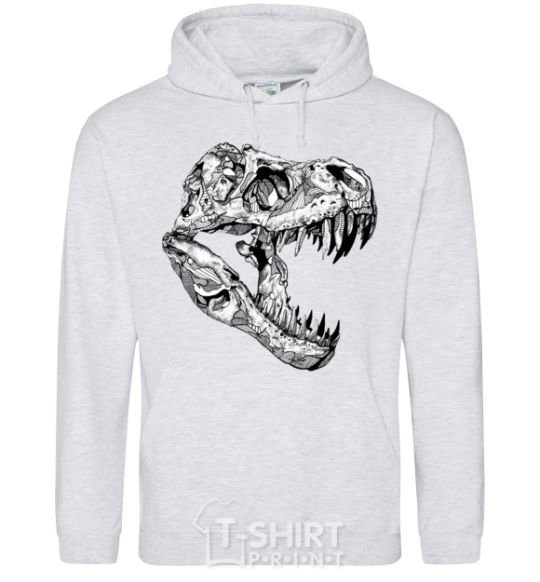 Men`s hoodie Dino skull sport-grey фото