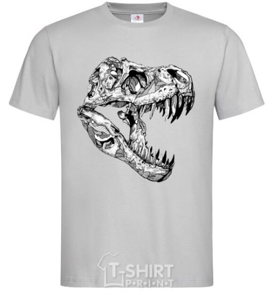 Men's T-Shirt Dino skull grey фото