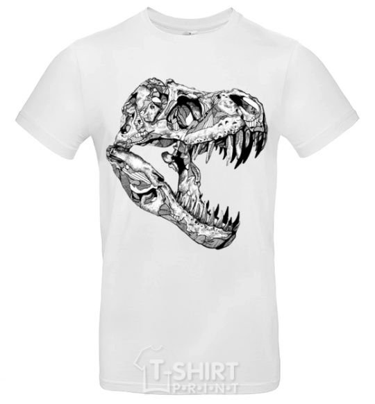 Men's T-Shirt Dino skull White фото