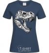 Women's T-shirt Dino skull navy-blue фото