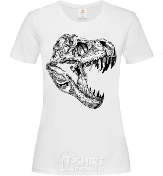 Women's T-shirt Dino skull White фото