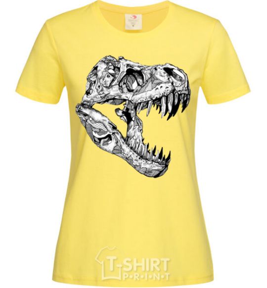Women's T-shirt Dino skull cornsilk фото