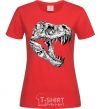 Women's T-shirt Dino skull red фото