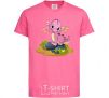 Kids T-shirt Pink dinosaur heliconia фото