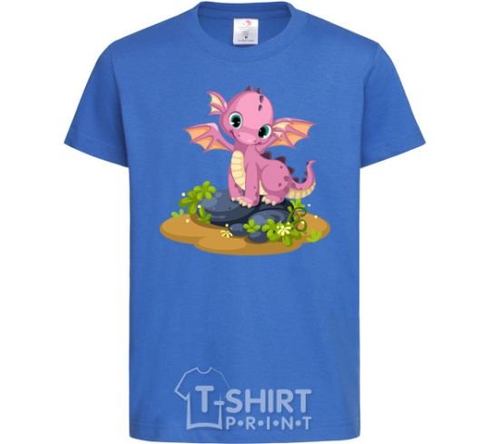 Kids T-shirt Pink dinosaur royal-blue фото