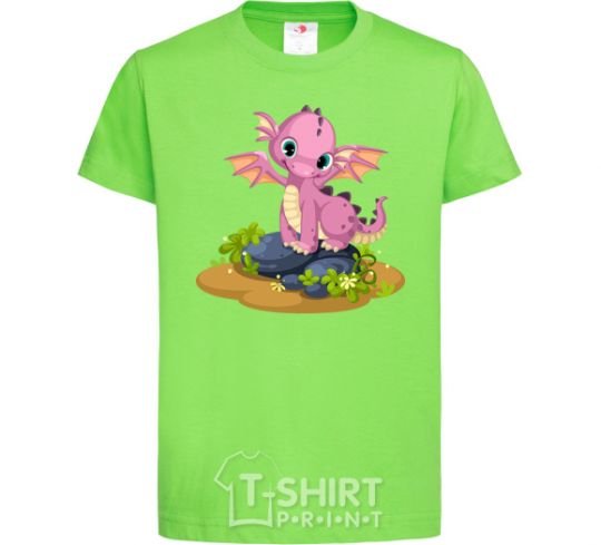 Kids T-shirt Pink dinosaur orchid-green фото
