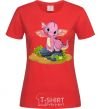 Women's T-shirt Pink dinosaur red фото