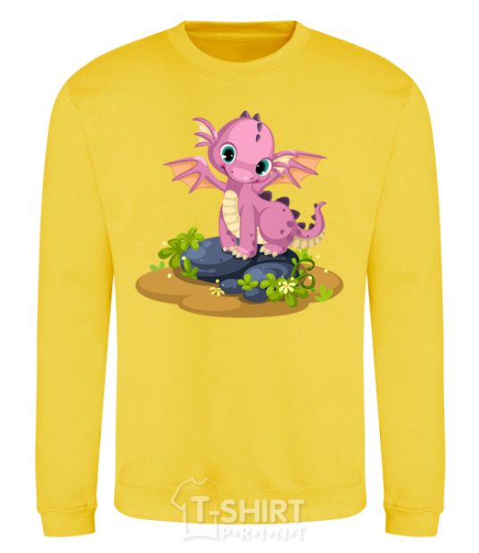 Sweatshirt Pink dinosaur yellow фото