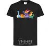 Kids T-shirt The little dinosaurs are colorful black фото