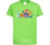 Детская футболка Маленькие динозавры разноцветные Лаймовый фото
