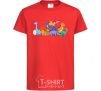 Kids T-shirt The little dinosaurs are colorful red фото