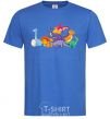 Мужская футболка Маленькие динозавры разноцветные Ярко-синий фото