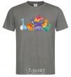 Мужская футболка Маленькие динозавры разноцветные Графит фото