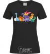 Женская футболка Маленькие динозавры разноцветные Черный фото